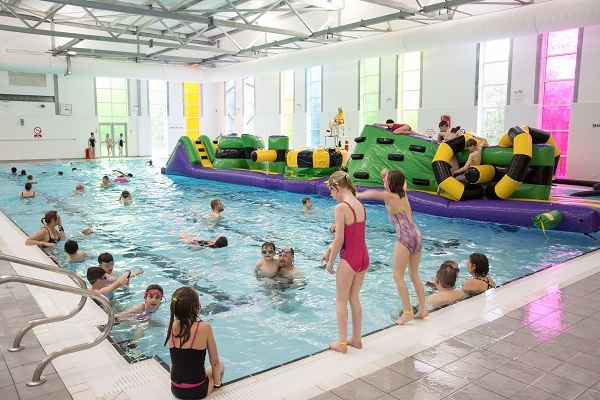 People playing in a swimming pool